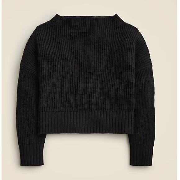 J. Crew Ribbed Sweater Plus Size 3X Black Linen Cotton Blend NWT - Picture 1 of 8